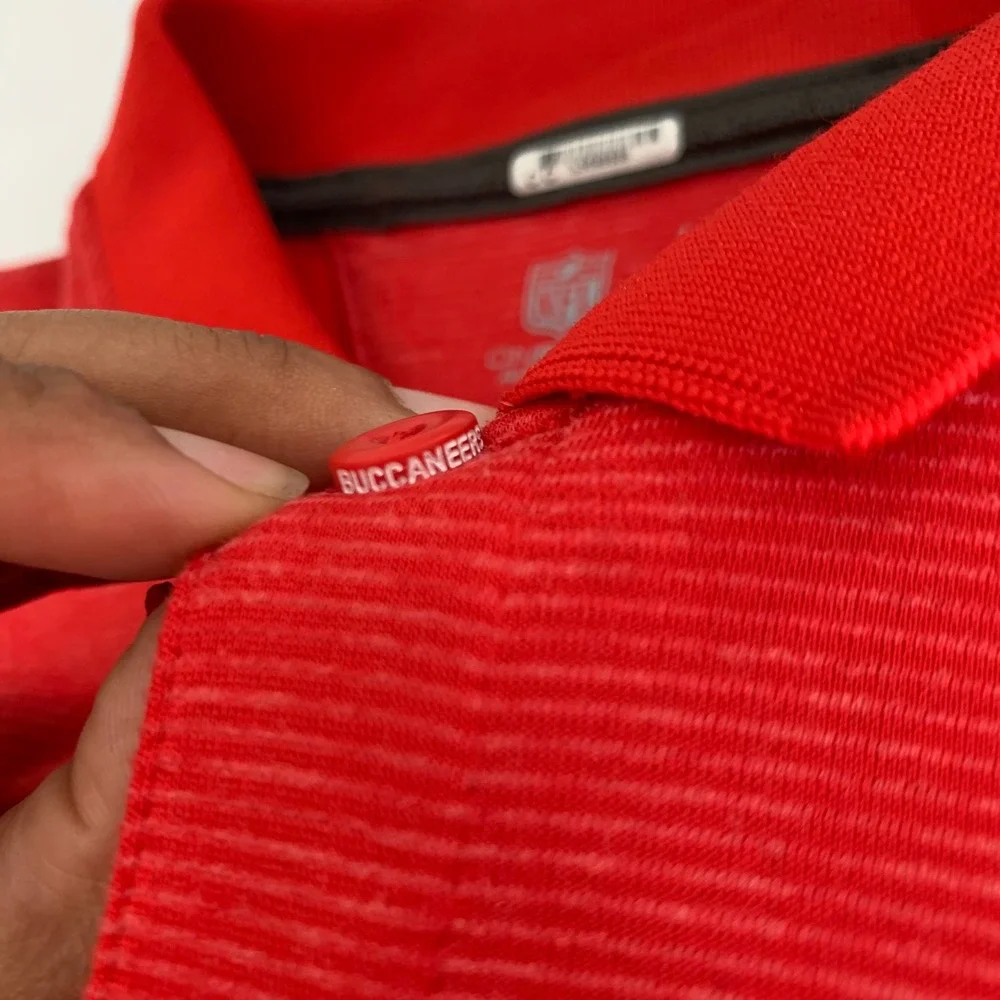 Nike NFL Tampa Bay Buccaneers Polo Men‎ XL Red Dri-FIT Onfield Football Tailgate